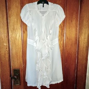 BCBG 100% silk ruffle dress